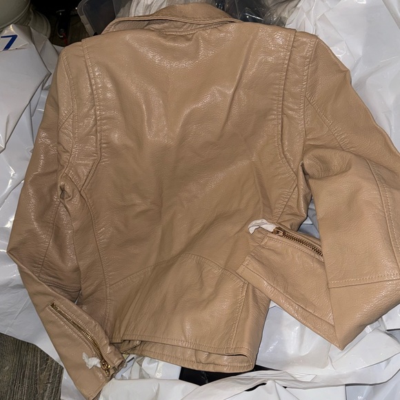Blank NYC Blank NYC-Natural Vegan Leather Moto Jacket Light beige Small NWT - Picture 4 of 8